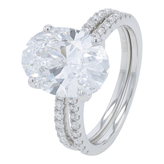 18K WG 4.50 CTW Lab Grown Diamond Bridal Set<p><strong>Lab Grown Diamond</p></strong><p><strong>IGI Available</p></strong>