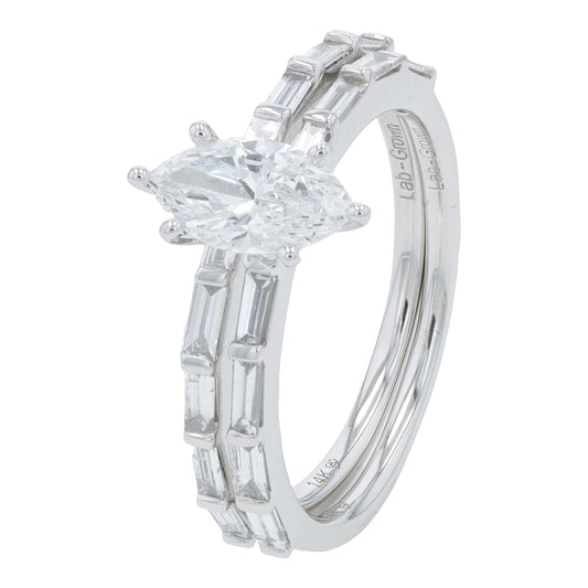 14K WG 1.25 CTW Lab Grown Diamond Bridal Set<p><strong>Lab Grown Diamond</p></strong>