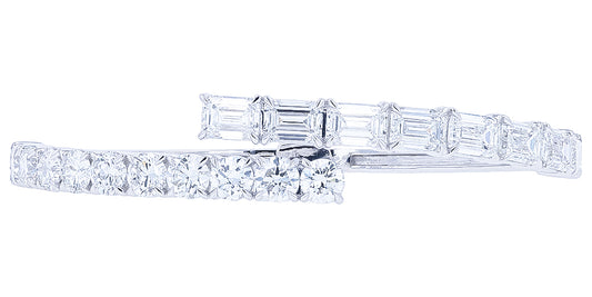 14K WG 14 CTW Lab Grown Diamond Bypass Bangle<p><strong>Lab Grown Diamond</p></strong>