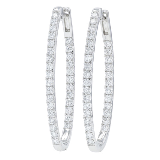 10K WG 3 CT Lab Grown Diamond Inside-Out Hoops<p><strong>Lab Grown Diamond</p></strong>