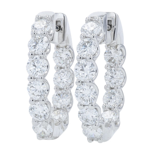 14K WG 4 CTW Lab Grown Diamond Inside-Out Hoops<p><strong>Lab Grown Diamond</p></strong>