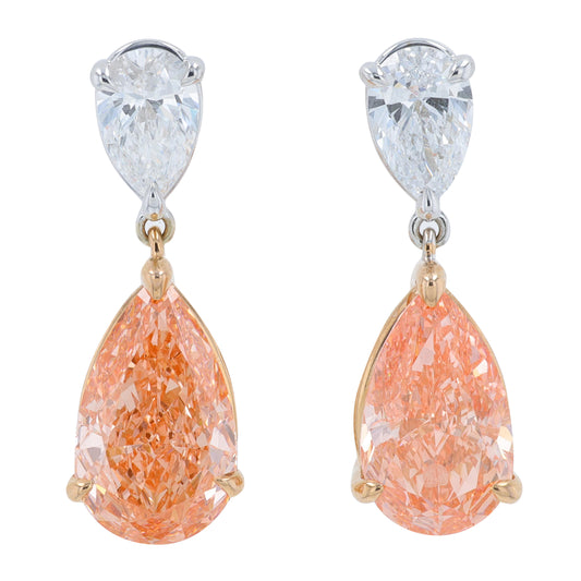 14K TT 7.85 CT Lab Grown Diamond Dangle Earrings<p><strong>Lab Grown Diamond</p></strong>