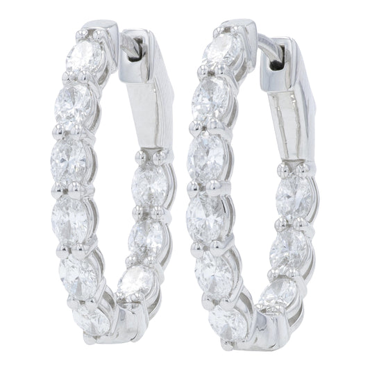 14K WG 2 CTW Lab Grown Diamond Inside-Out Hoops<p><strong>Lab Grown Diamond</p></strong>