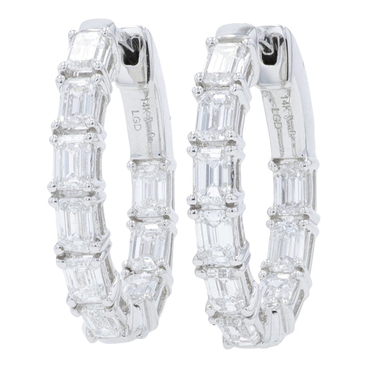 14K WG 2 CTW Lab Grown Diamond Inside-Out Hoops<p><strong>Lab Grown Diamond</p></strong>
