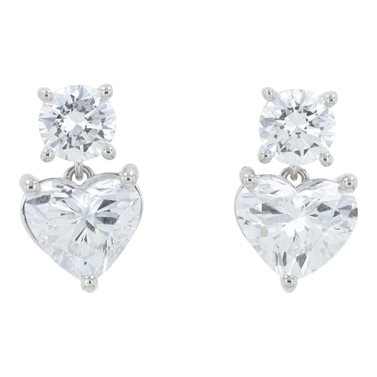 18K 2.40 CT Lab Grown Diamond Heart Earrings<p><strong>More Colors Available</p></strong><p><strong>Lab Grown Diamond</p></strong>