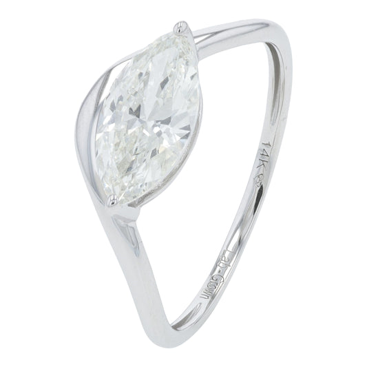 14K 1 CT Lab Grown Diamond Marquise Ring<p><strong>More Colors Available</p></strong><p><strong>Lab Grown Diamond</p></strong>