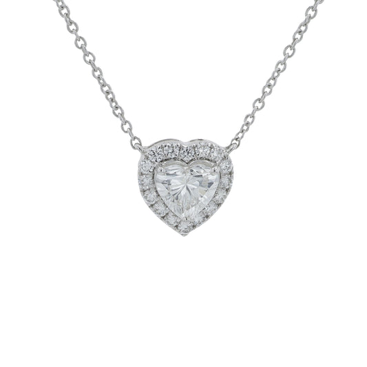 14K WG .70 CTW Diamond Heart Pendant<p><strong>Lab Grown Diamond</p></strong>