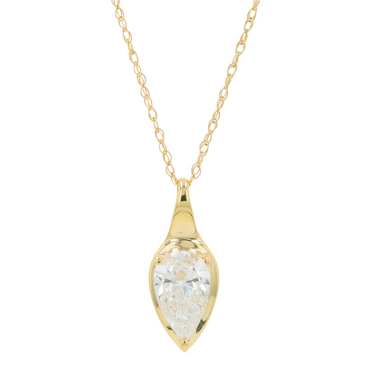 14K YG .63 CT Lab Grown Diamond Pendant<p><strong>Lab Grown Diamond</p></strong>