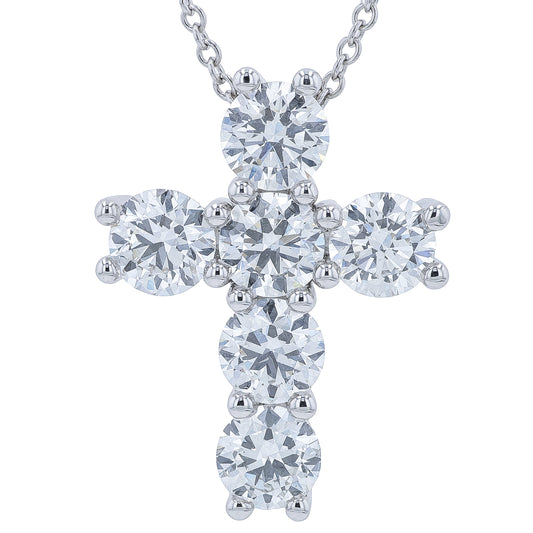 14K WG 5 CTW Lab Grown Diamond Cross Pendant<p><strong>Lab Grown Diamond</p></strong>