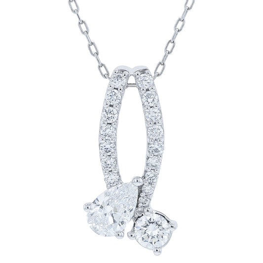 14K WG 1 CTW Diamond Pendant<p><strong>Lab Grown Diamond</p></strong>