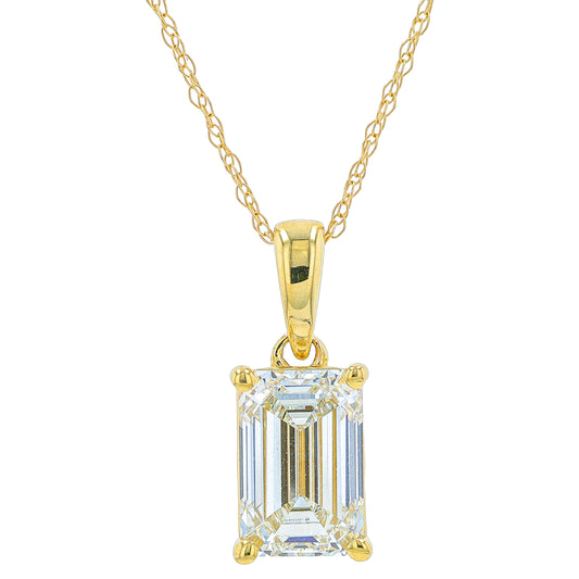 14K 2 CT Lab Grown Diamond Emerald Cut Pendant<p><strong>Lab Grown Diamond</p></strong><p><strong>More Colors Available</p></strong>