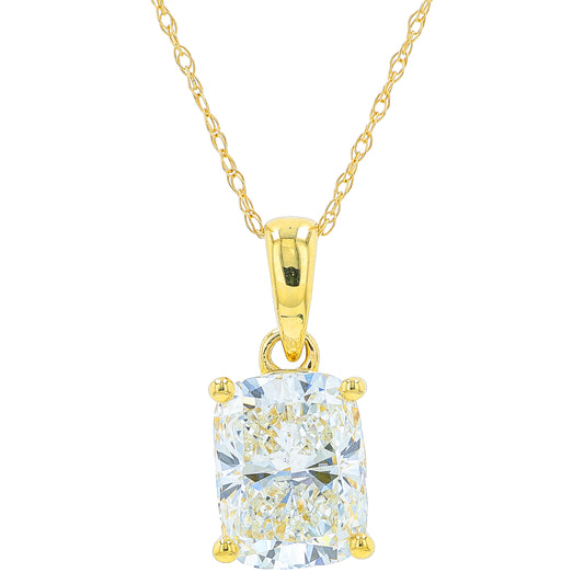 14K YG 2.50 CT Lab Grown Diamond Elongated Cushion Pendant<p><strong>Lab Grown Diamond</p></strong>