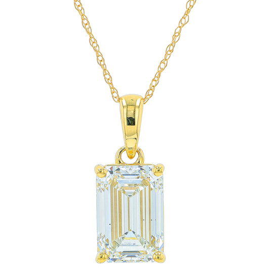 14K 2.50 CT Lab Grown Diamond Emerald Cut Pendant<p><strong>Lab Grown Diamond</p></strong><p><strong>More Colors Available</p></strong>