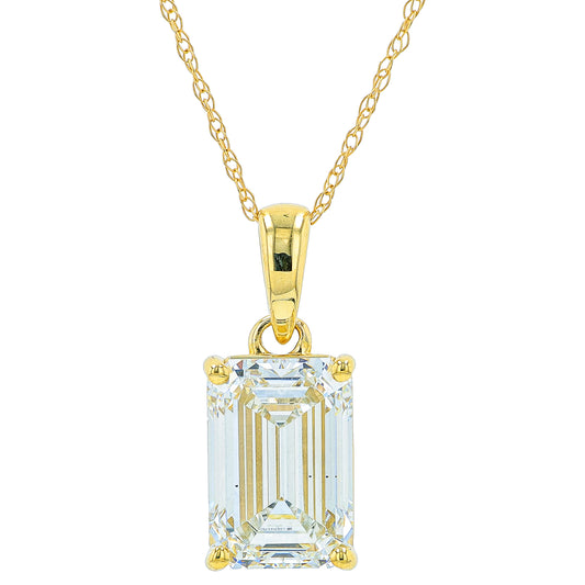 14K YG 2.75 CT Lab Grown Diamond Emerald Cut Pendant<p><strong>Lab Grown Diamond</p></strong>