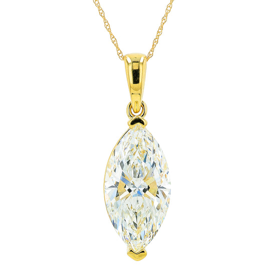 14K YG 6.75 CT Lab Grown Diamond Marquise Pendant<p><strong>Lab Grown Diamond</p></strong>