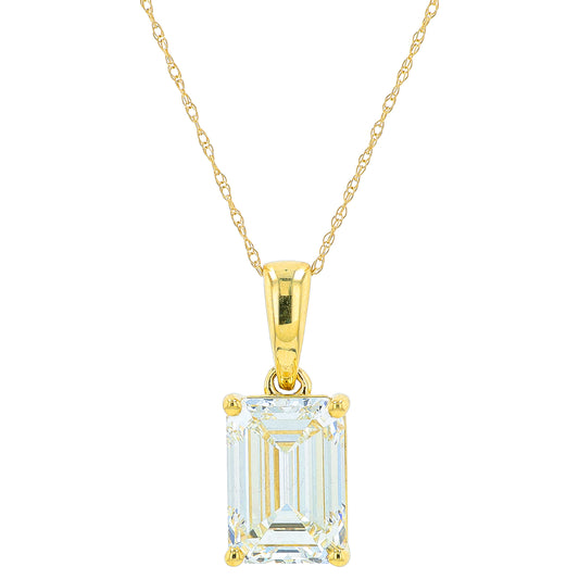 14K YG 6.75 CT Lab Grown Diamond Emerald Cut Pendant<p><strong>Lab Grown Diamond</p></strong>