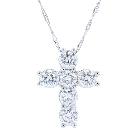 14K 2 CT Lab Grown Diamond Cross Pendant<p><strong>Lab Grown Diamond</p></strong><p><strong>More Color Available</p></strong>