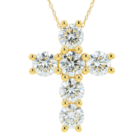 14K 5 CT Lab Grown Diamond Cross Pendant<p><strong>Lab Grown Diamond</p></strong><p><strong>More Color Available</p></strong>