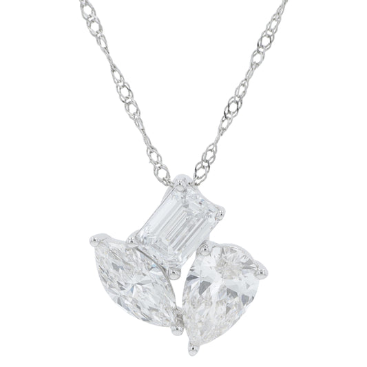 14K WG 1.50 CTW Diamond Pendant<p><strong>Lab Grown Diamond</p></strong>