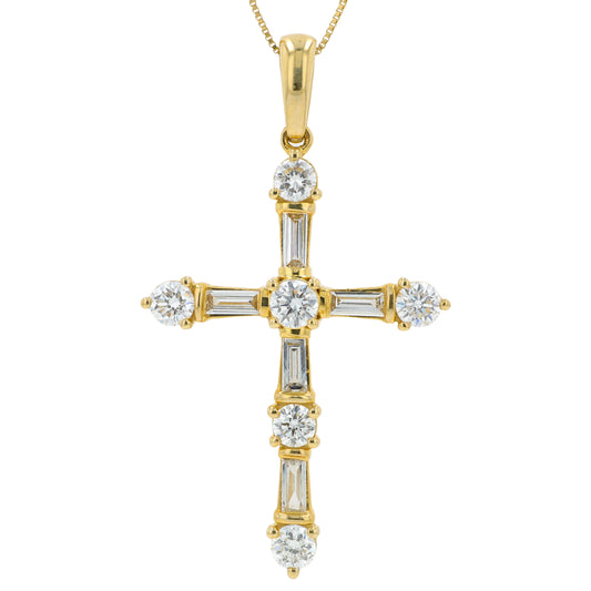 10K YG 1 CT Lab Grown Diamond Cross Pendant<p><strong>Lab Grown Diamond</p></strong>