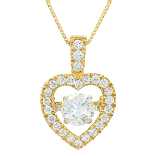 10K YG .50 CTW Lab Grown Diamond Heart Pendant<p><strong>Lab Grown Diamond</p></strong>