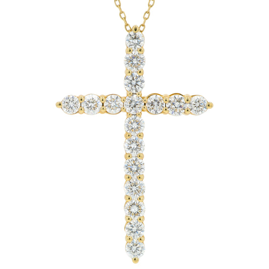 10K YG 2 CTW Lab Grown Diamond Cross Pendant<p><strong>Lab Grown Diamond</p></strong>
