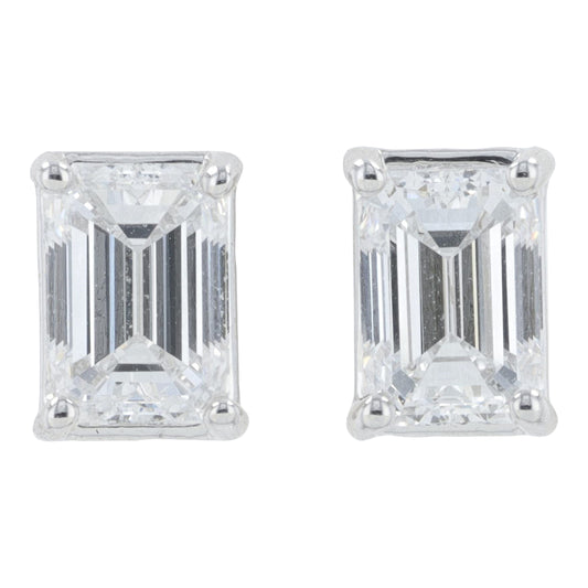 18K 1 CT Lab Grown Diamond Emerald Cut Studs<p><strong>More Colors Available</p></strong><p><strong>Lab Grown Diamond</p></strong>