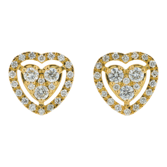 18K YG .50 CT Lab Grown Diamond Heart Earrings<p><strong>Lab Grown Diamond</p></strong>