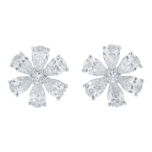 Platinum 1.50 CTW Lab Grown Diamond Flower Earrings<p><strong>Lab Grown Diamond</p></strong>