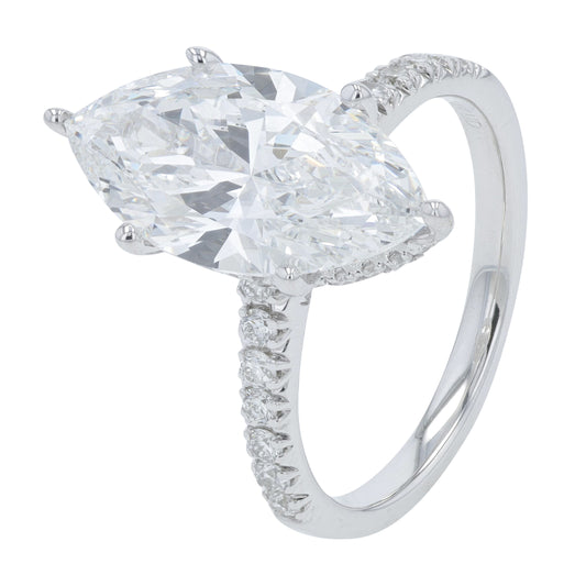14K WG 4.50 CTW Lab Grown Diamond Engagement Ring<p><strong>Lab Grown Diamond</p></strong><p><strong>IGI Card Available</p></strong>