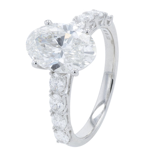 14K WG 3 CTW Lab Grown Diamond Engagement Ring<p><strong>Lab Grown Diamond</p></strong>