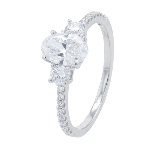 14K WG 1 CTW Lab Grown Diamond Engagement Ring<p><strong>Lab Grown Diamond</p></strong>