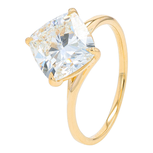 14K YG 3.50 CTW Lab Grown Diamond Cushion Engagement Ring<p><strong>Lab Grown Diamond</p></strong>