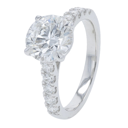 14K WG 3 CTW Lab Grown Diamond Engagement Ring<p><strong>Lab Grown Diamond</p></strong>
