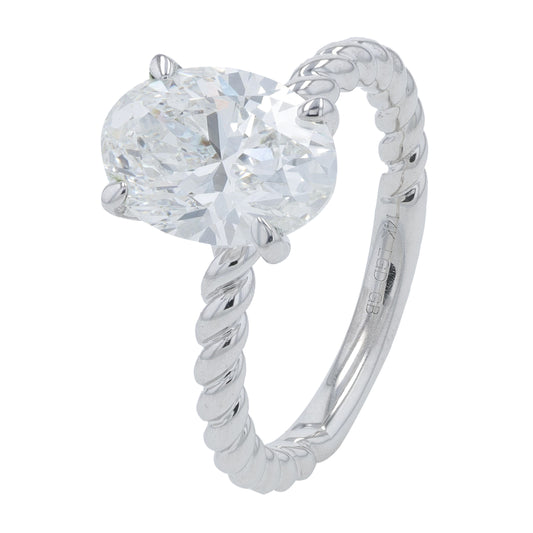 14K WG 3 CTW Lab Grown Diamond Engagement Ring<p><strong>Lab Grown Diamond</p></strong>