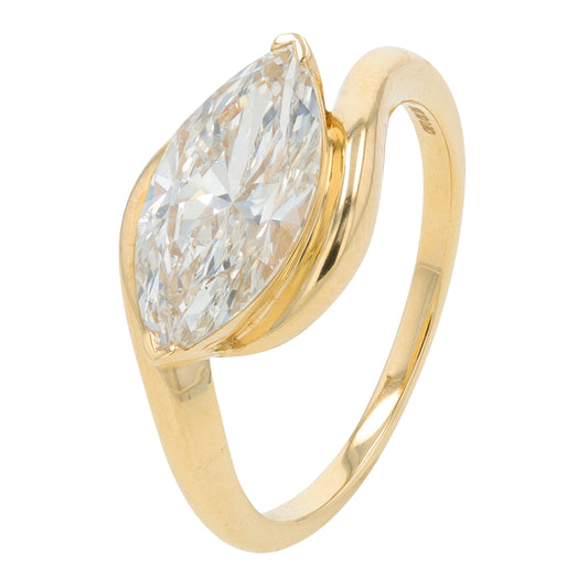 14K YG 1.75 CT Lab Grown Diamond Marquise Engagement Ring<p><strong>Lab Grown Diamond</p></strong>