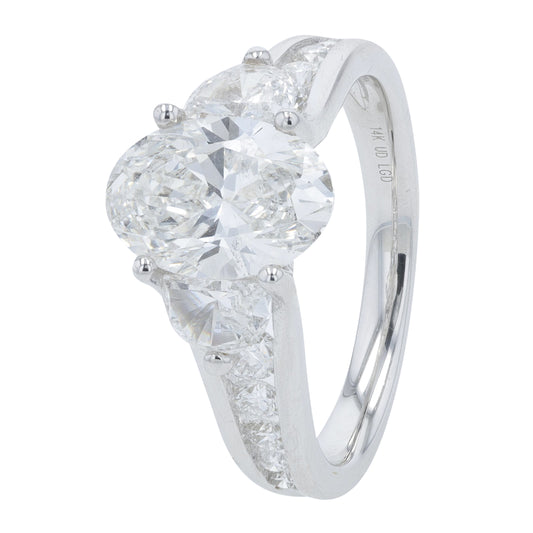 14K WG 3 CTW Lab Grown Diamond Engagement Ring<p><strong>Lab Grown Diamond</p></strong>