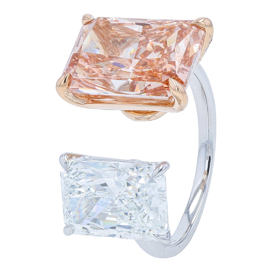14K TT 9 CTW Lab Grown Diamond Radiant Cuff Ring<p><strong>Lab Grown Diamond</p></strong><p><strong>IGI Available</p></strong>