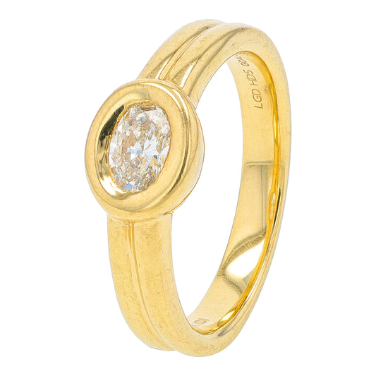 14K YG .50 CT Lab Grown Diamond Oval Engagement Ring<p><strong>Lab Grown Diamond</p></strong>