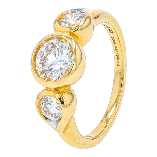 14K YG 1.50 CTW Lab Grown Diamond Bezel Set Engagement Ring<p><strong>Lab Grown Diamond</p></strong>
