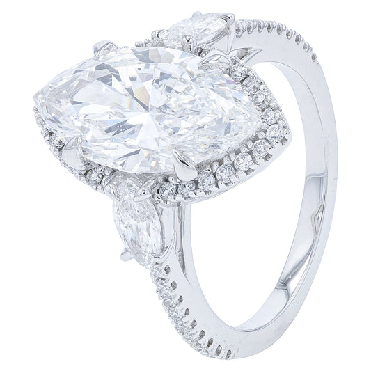 14K WG 4.85 CTW Lab Grown Diamond Marquise Engagement Ring<p><strong>Lab Grown Diamond</p></strong><p><strong>IGI Available</p></strong>