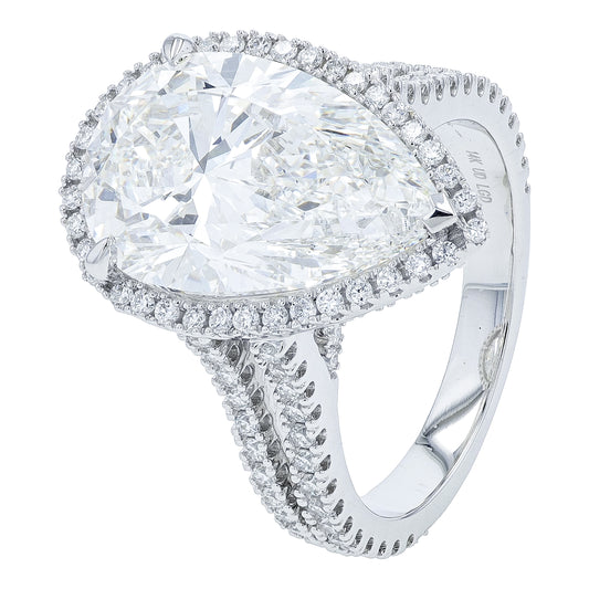 14K WG 8.50 CTW Lab Grown Diamond Engagement Ring<p><strong>Lab Grown Diamond</p></strong><p><strong>Lab Grown Diamond</p></strong>