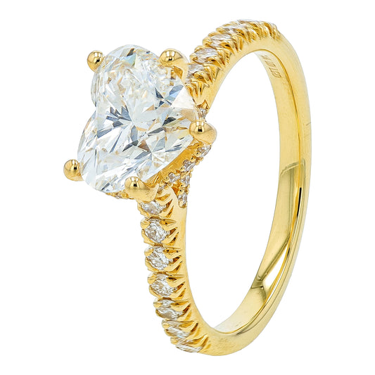 14K 2.50 CT Lab Grown Diamond Heart Engagement Ring<p><strong>Lab Grown Diamond</p></strong>