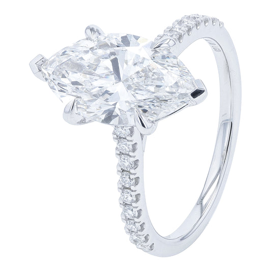 14K WG 3.26 CTW Lab Grown Diamond Marquise Engagement Ring<p><strong>Lab Grown Diamond</p></strong> <p><strong>IGI Available</p></strong>