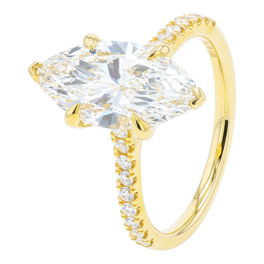 14K YG 3.26 CTW Lab Grown Diamond Marquise Engagement Ring<p><strong>Lab Grown Diamond</p></strong> <p><strong>IGI Available</p></strong>