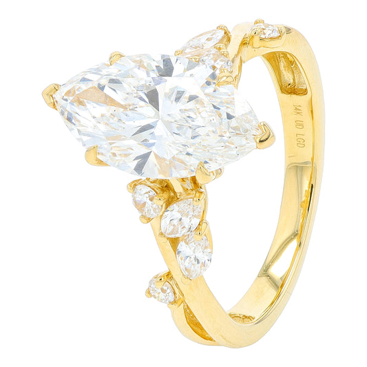 14K YG 3.50 CTW Lab Grown Diamond Marquise Engagement Ring<p><strong>Lab Grown Diamond</p></strong> <p><strong>IGI Available</p></strong>