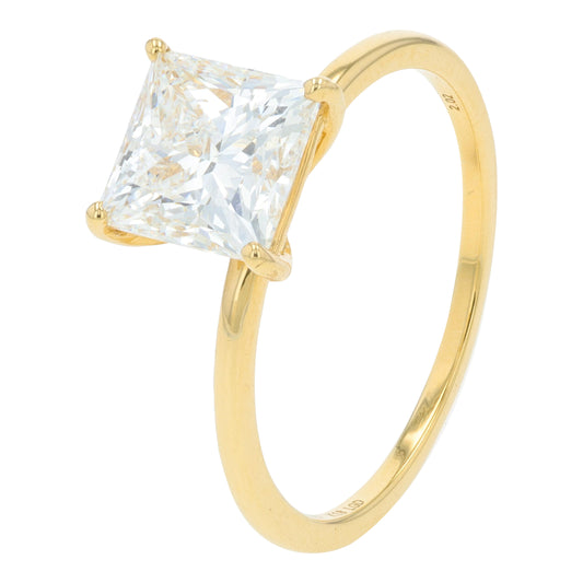 18K YG 1.92 CTW Lab Grown Diamond Princess Cut Engagement Ring<p><strong>Lab Grown Diamond</p></strong>