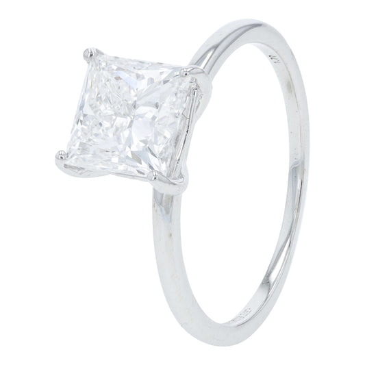 18K WG 1.77 CTW Lab Grown Diamond Princess Cut Engagement Ring<p><strong>Lab Grown Diamond</p></strong>