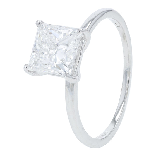18K WG 1.95 CTW Lab Grown Diamond Princess Cut Engagement Ring<p><strong>Lab Grown Diamond</p></strong>