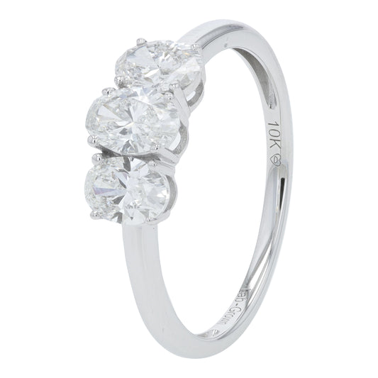 10K 1 CTW Lab Grown Diamond Three Stone Engagement Ring<p><strong>More Colors Available</p></strong><p><strong>Lab Grown Diamond</p></strong>
